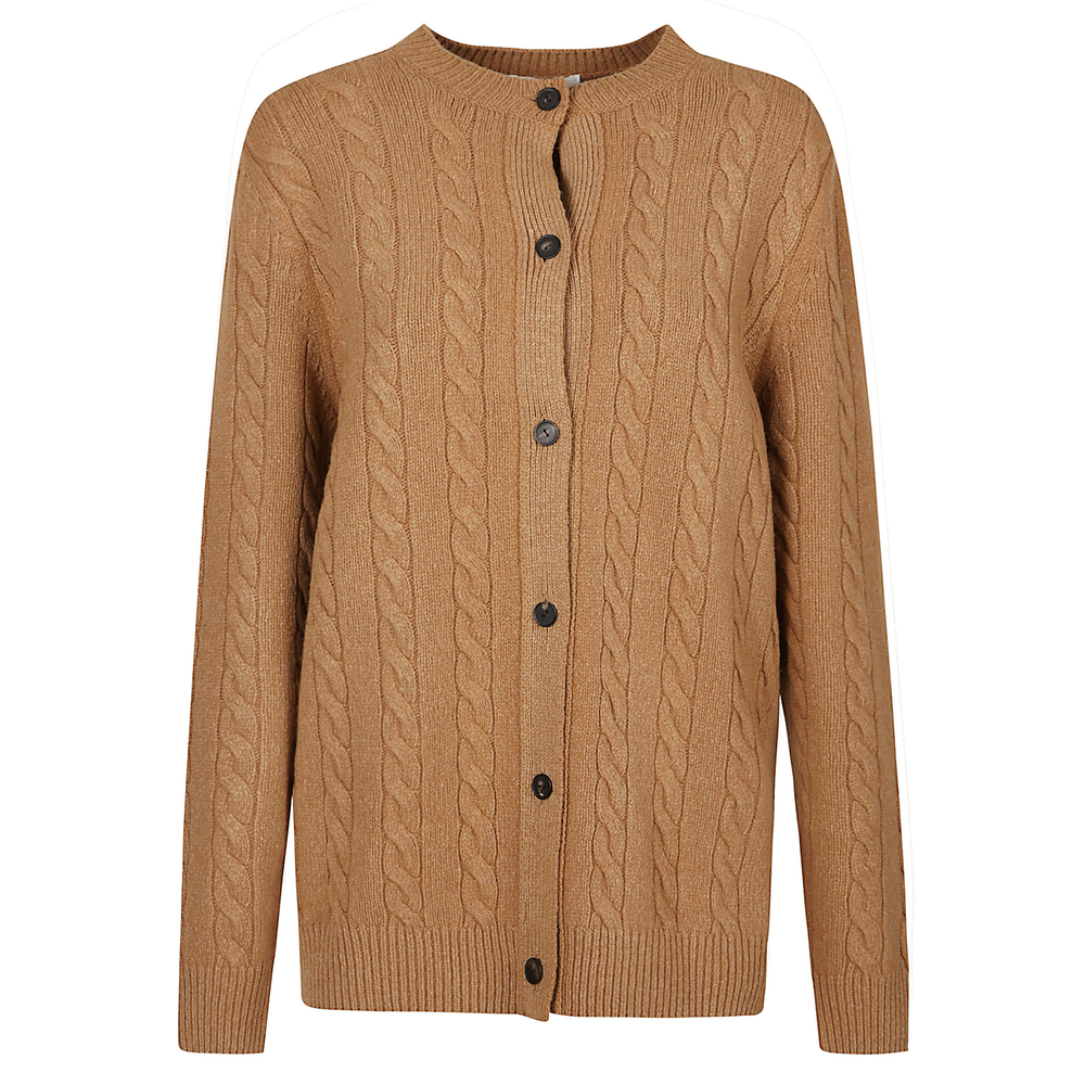 THE ROW Cable Knit Cardigan With Round Neckline And Button-Down Front